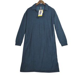 NEW Mondetta Collared Long Sleeve Ribbed Knit Eco Dress S  // 25CT